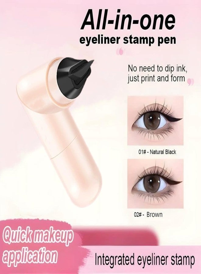 Mrettick 2pcs Rotatable Eyeliner Stamp Set - Quick Shaping Tool with Left/Right Eye Marked, Smudge-Proof & Long-Lasting, Ready to Use, Flawless Winged Eyeliner for Beginners & Makeup Enthusiasts, Black & Brown - Image 5